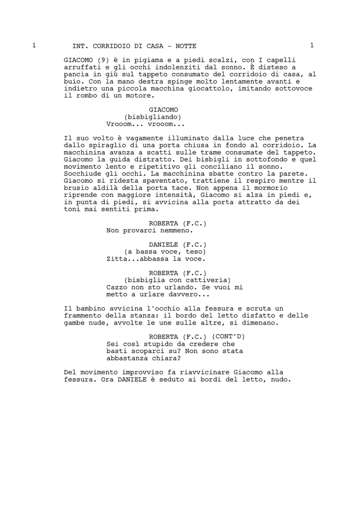 Una pagina da Giacomino